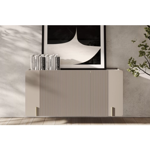 Komoda Malmi 150 cm wisząca - kaszmir / crema bianca / złoty